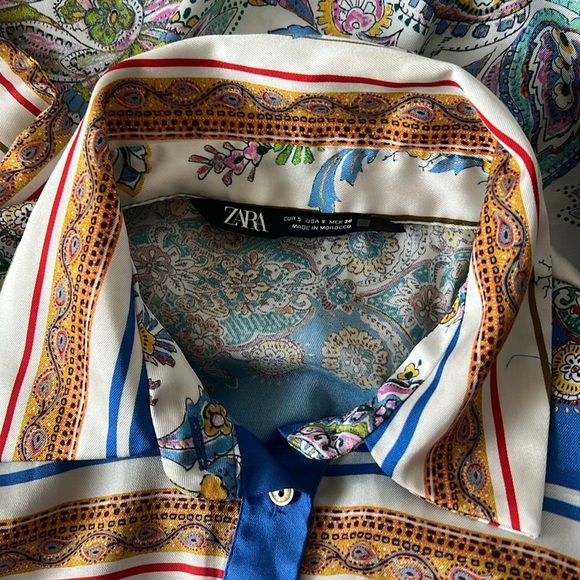 Zara Paisley Button Down Shirt - Picture 5 of 5